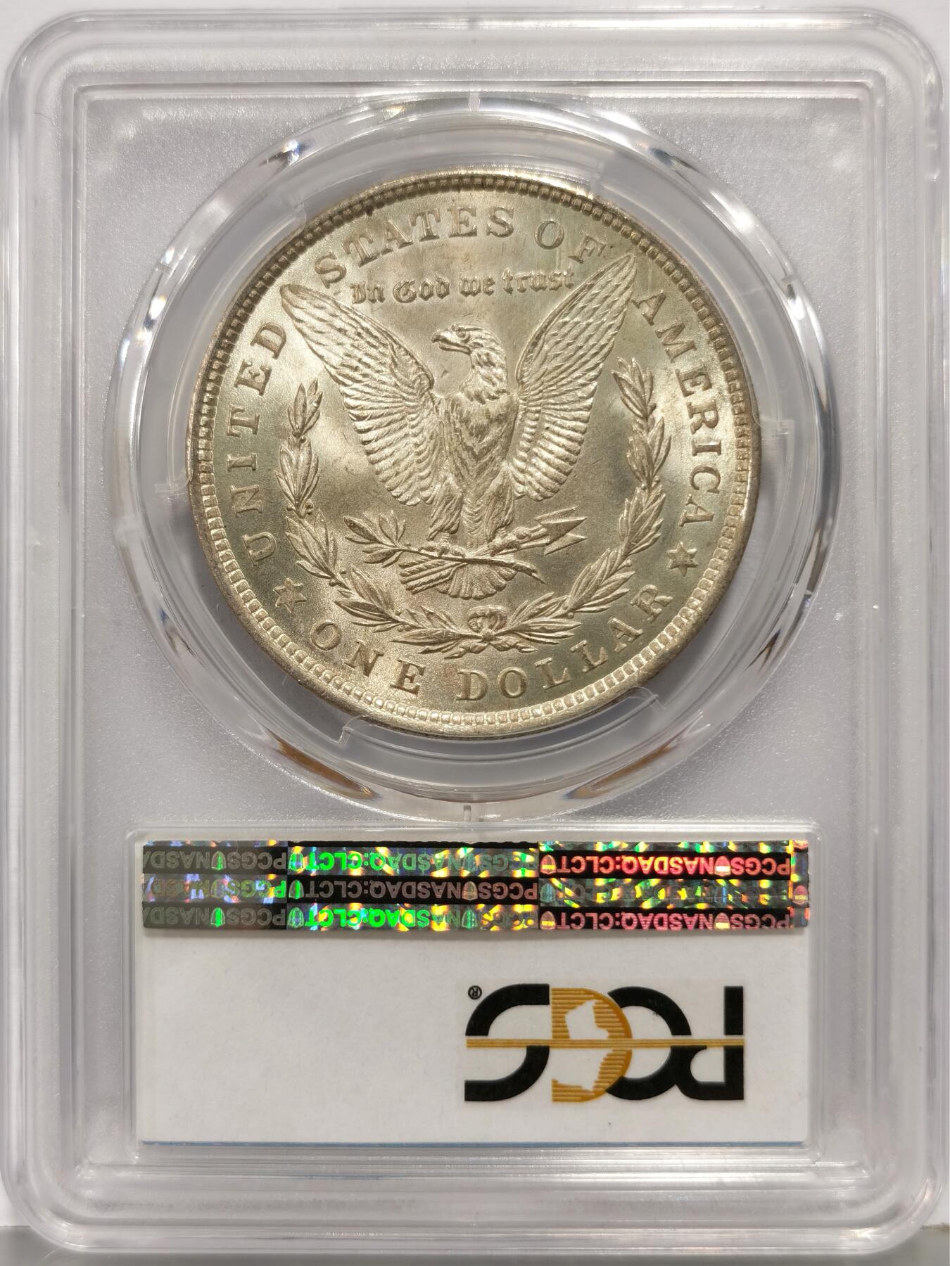 博洋堂世界钱币拍卖第168期（全场包邮） PCGS MS64 美国1921年摩根银币，卷首彩包浆厚重