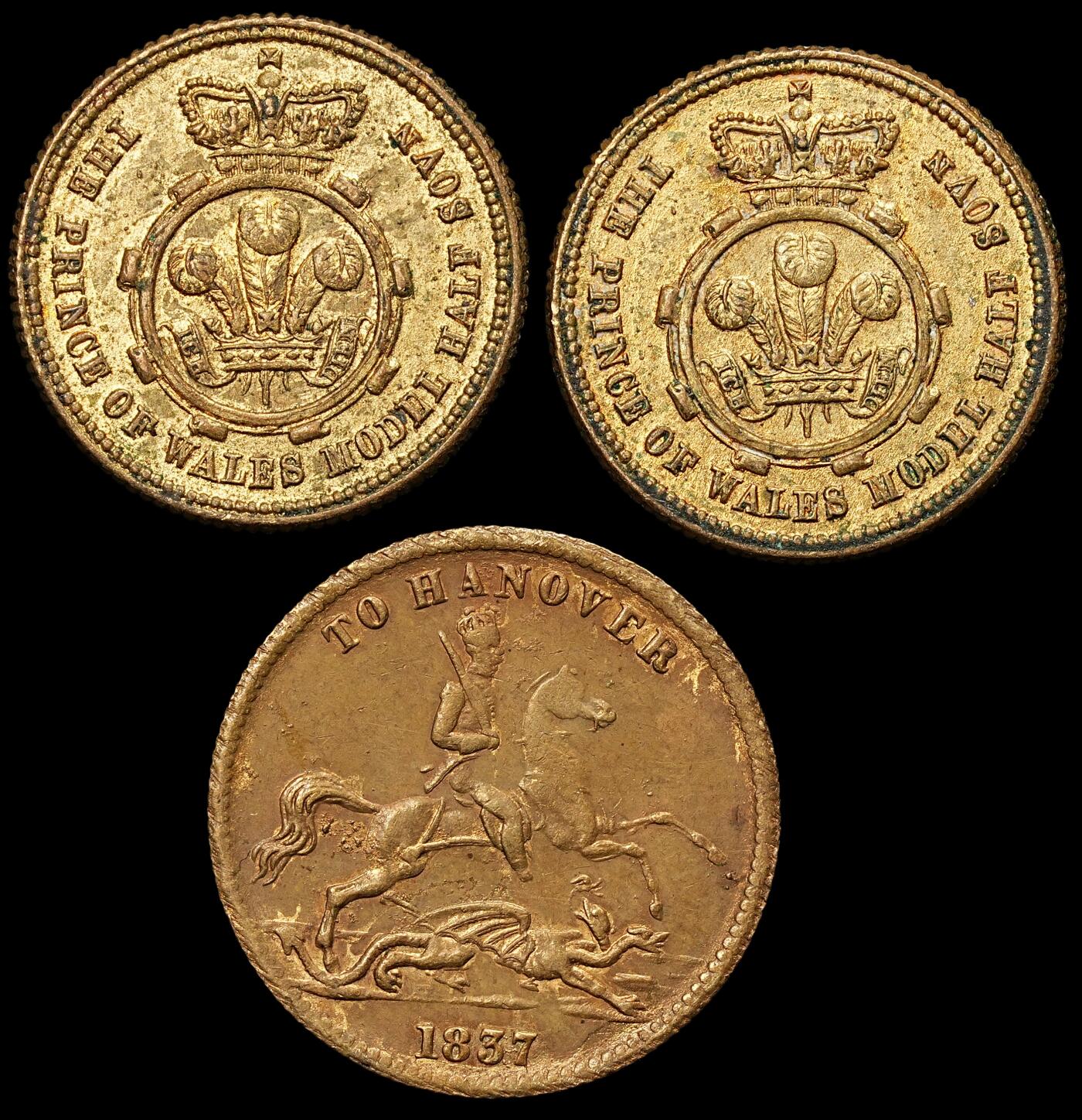 修遠堂世界钱币第111期 1837 年维多利亚女王纪念 / 样币，代用币3枚 