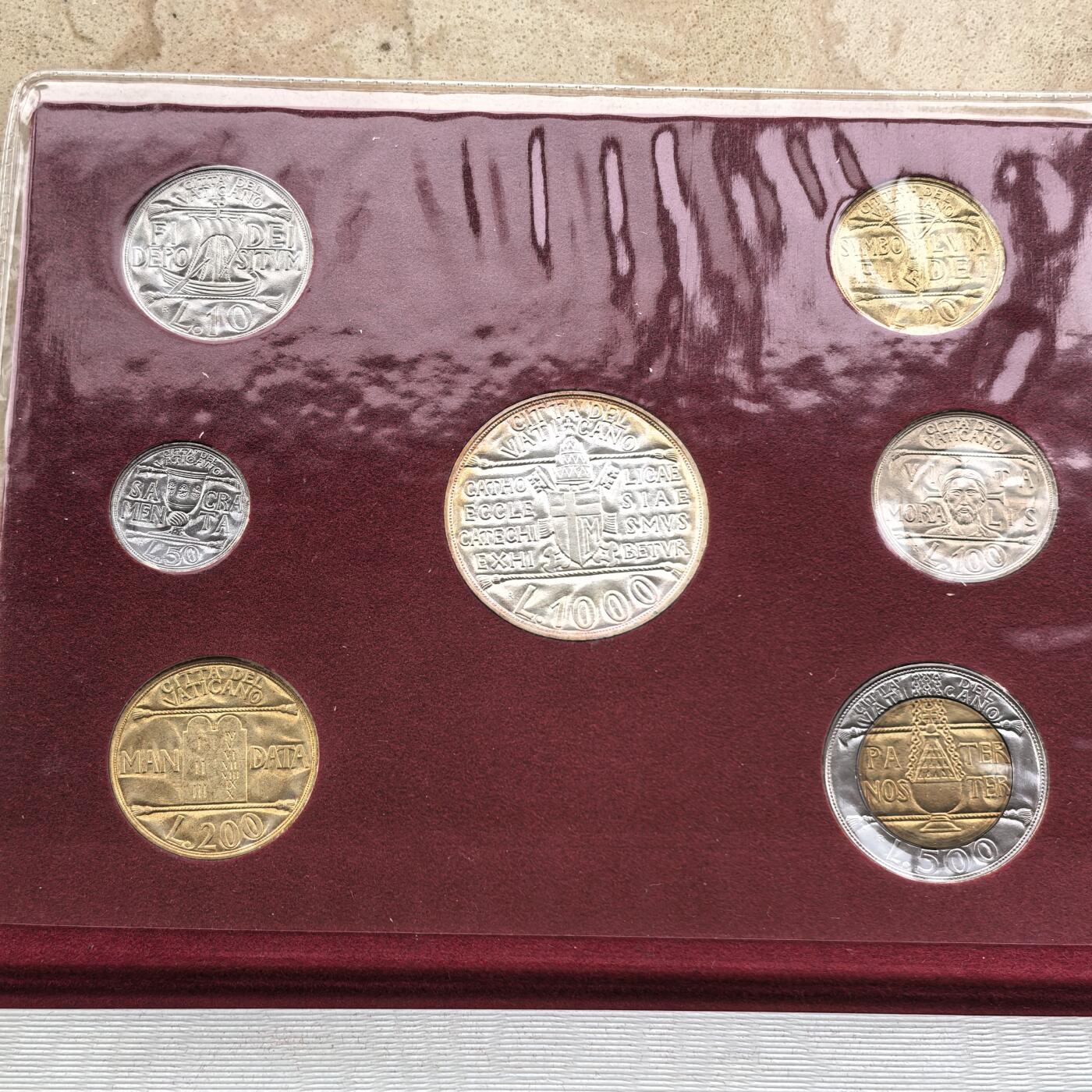 道一币馆币章第一百七十四场 原包装 梵蒂冈1993年清年套币七枚 含1000里拉银币