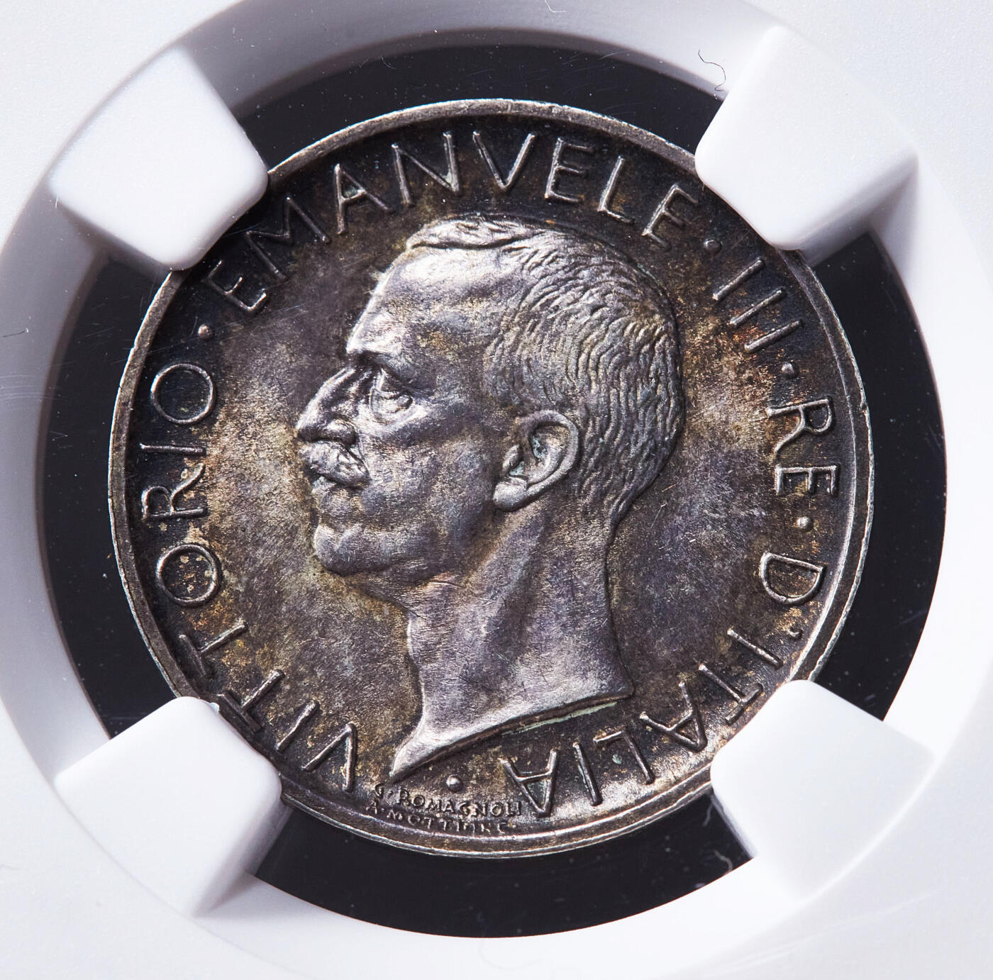 【俄甄集藏】满园春色-2026年(051)04-22星期三 晚 19:30 全场包邮 意大利王国1930年伊曼纽尔三世R版5里拉老鹰银币，NGC MS63，黄油酱彩原光品相，经典品种