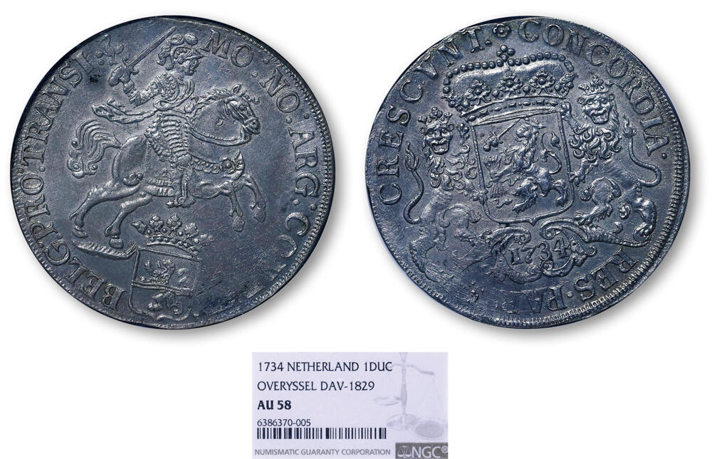 德泉缘2026年三亚春季拍卖会 荷兰大马剑银币一枚 NGC AU58 6386370-005