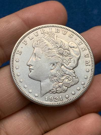 《竞宝斋》第479场 周日，周一 2场连拍 （全场包邮）20级店铺 欢迎送拍 - 美国1921年摩根1美元银币