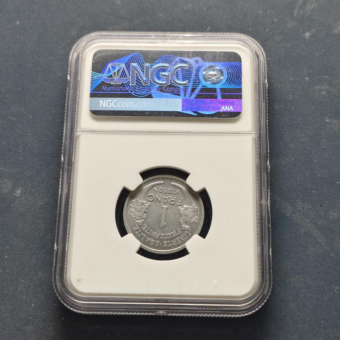 【全场包邮】纯粹捡漏拍521场 法国1959年1法郎-NGC MS64