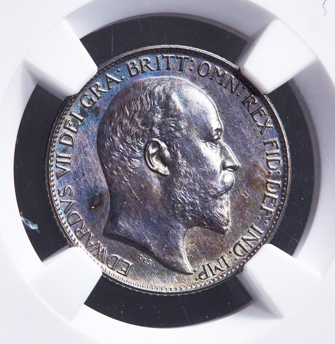 【俄甄集藏】满园春色-2026年(051)04-22星期三 晚 19:30 全场包邮 英国1902年爱德华七世精制6便士银币，NGC PF61 MATTE，紫罗兰酱彩老包浆，磨砂底板