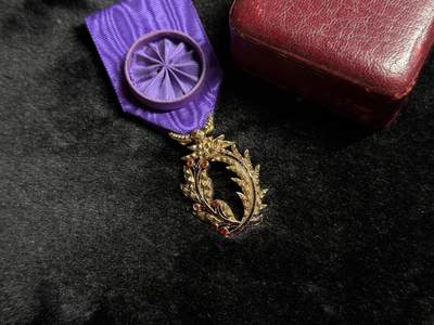 戎马世界章牌大赏第115期 法国文学艺术棕榈勋章，珠宝商豪华定制版，带原盒