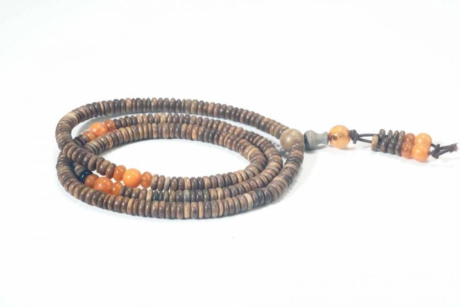 上海都达杂项专场八十一【全场包邮】  天然绿檀木多圈片珠手串63-317