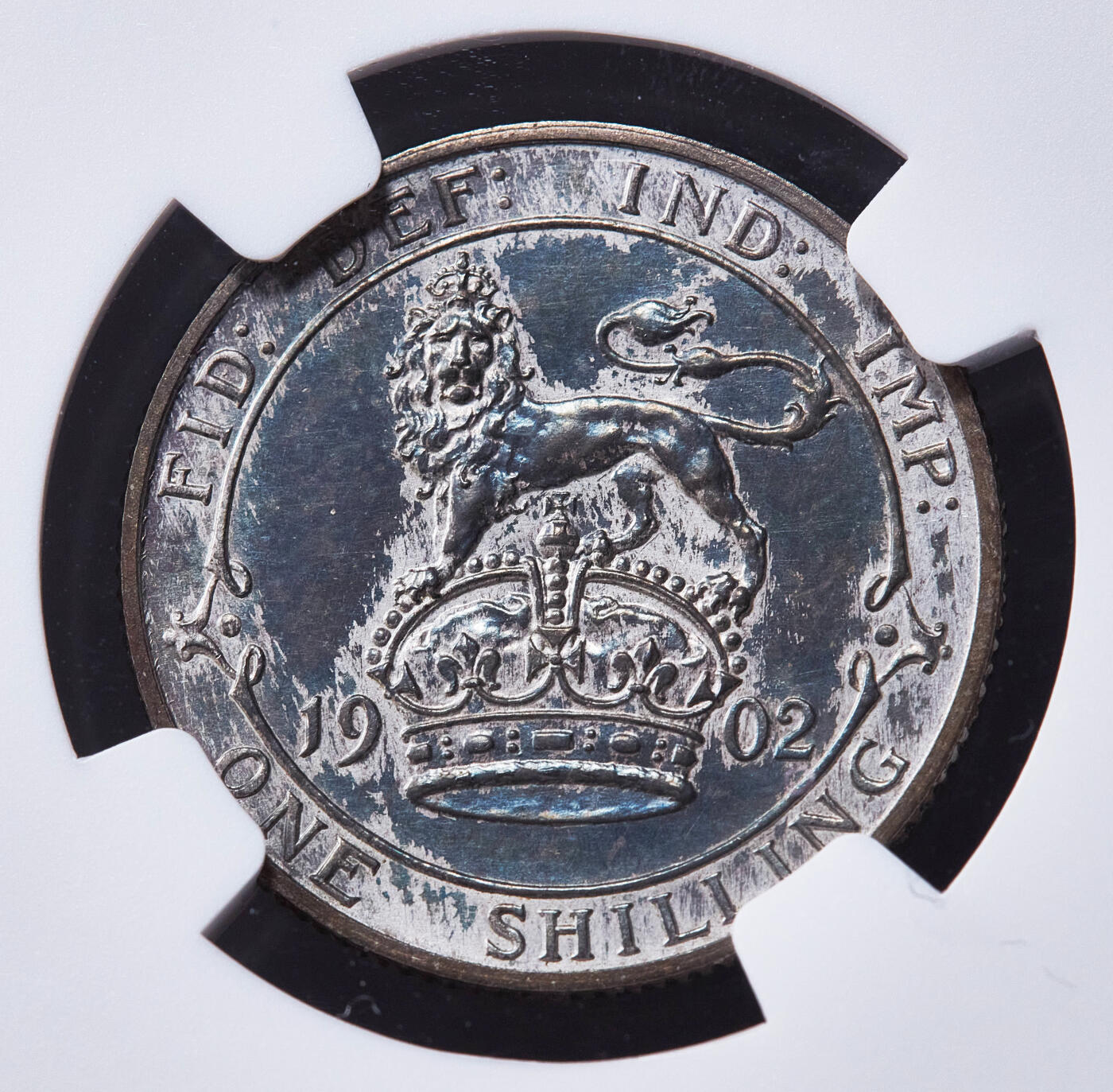 【俄甄集藏】满园春色-2026年(051)04-22星期三 晚 19:30 全场包邮 英国1902年爱德华七世精制1先令银币，NGC PF61 MATTE，五彩酱彩老包浆，磨砂底板