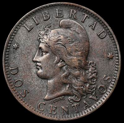 修遠堂世界钱币第111期 - 1891 年阿根廷 2 分铜币