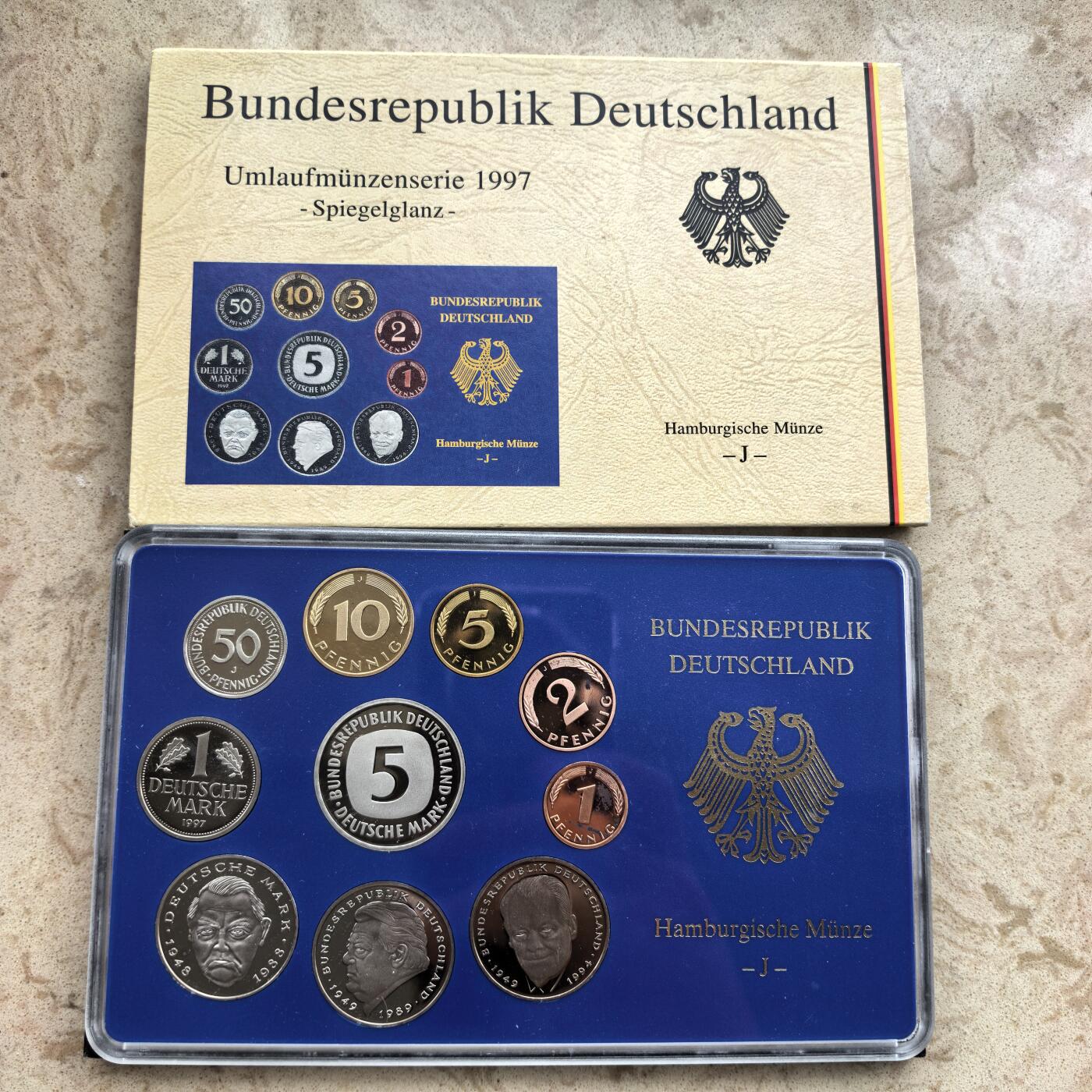 道一币馆币章第一百七十四场 原包装 德国1987年精制套币全套十枚-J标汉堡造币厂