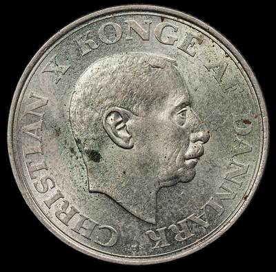 修遠堂世界钱币第111期 - 1937年丹麦国王登基25周年纪念2克朗银币 15g，含银80%