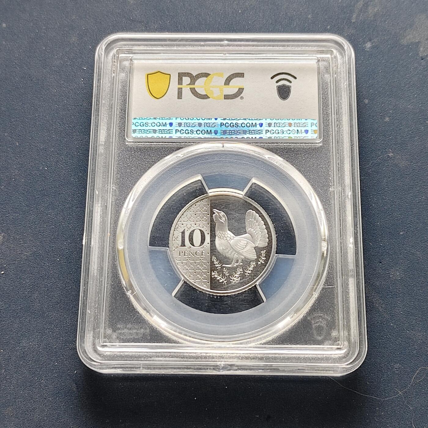 【全场包邮】纯粹捡漏拍521场 【收藏级·冠军分】英国2023年登基首年皇冠标10便士松鸡-PCGS PR69 DCAM
