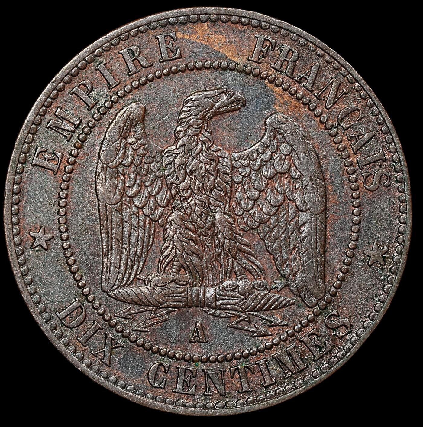 修遠堂世界钱币第111期 1861 年法国拿破仑三世 10 分铜币