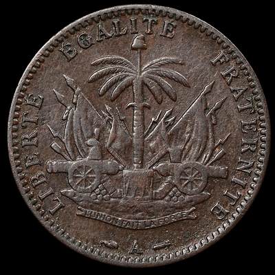 修遠堂世界钱币第111期 - 1894年海地1分铜币