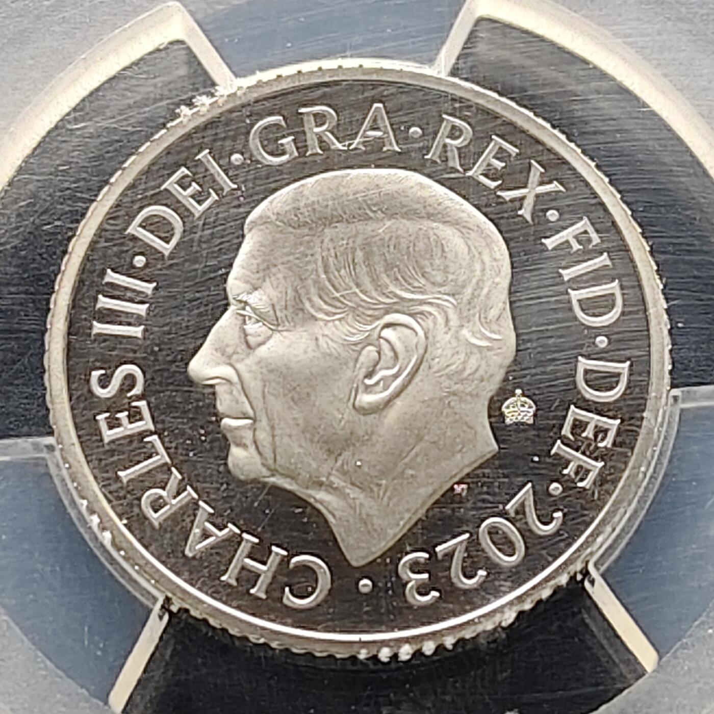 【全场包邮】纯粹捡漏拍521场 【收藏级·冠军分】英国2023年登基首年皇冠标10便士松鸡-PCGS PR69 DCAM