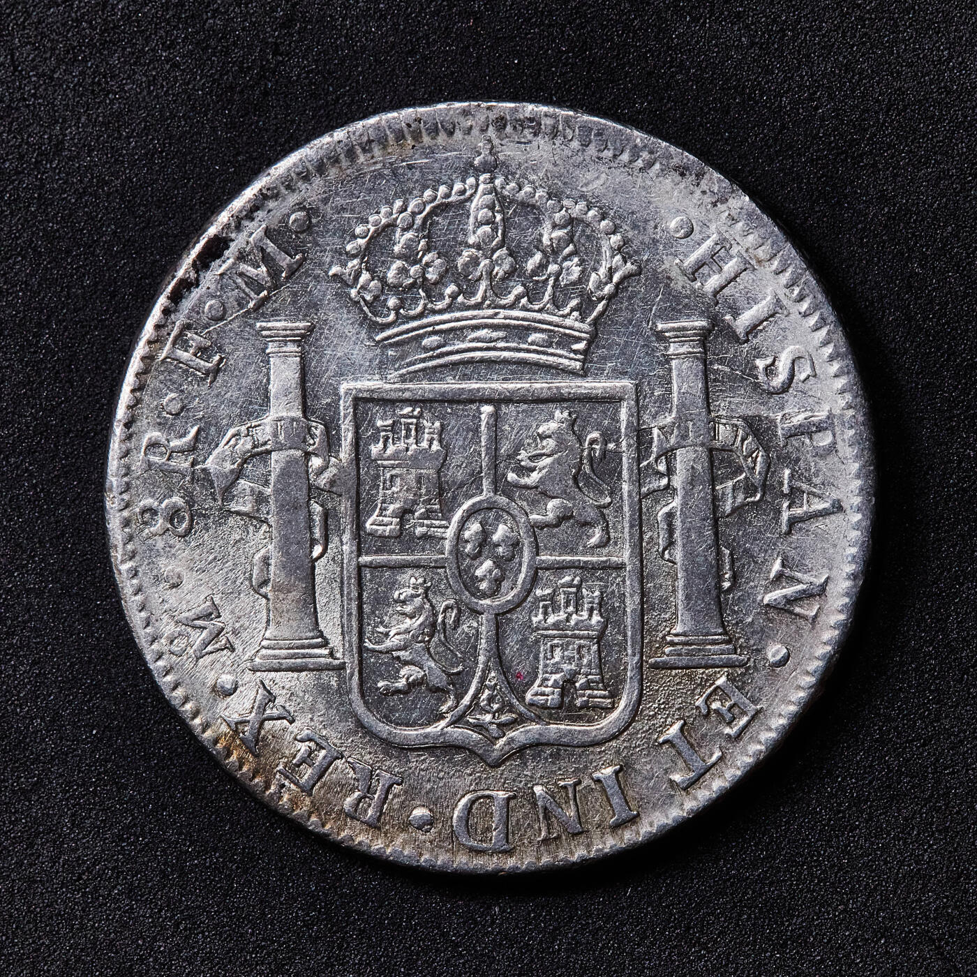 【俄甄集藏】满园春色-2026年(051)04-22星期三 晚 19:30 全场包邮 西属墨西哥1796年卡洛斯四世Mo FM版8里亚尔双柱大银币，打制周正，细节犀利，底光犹存