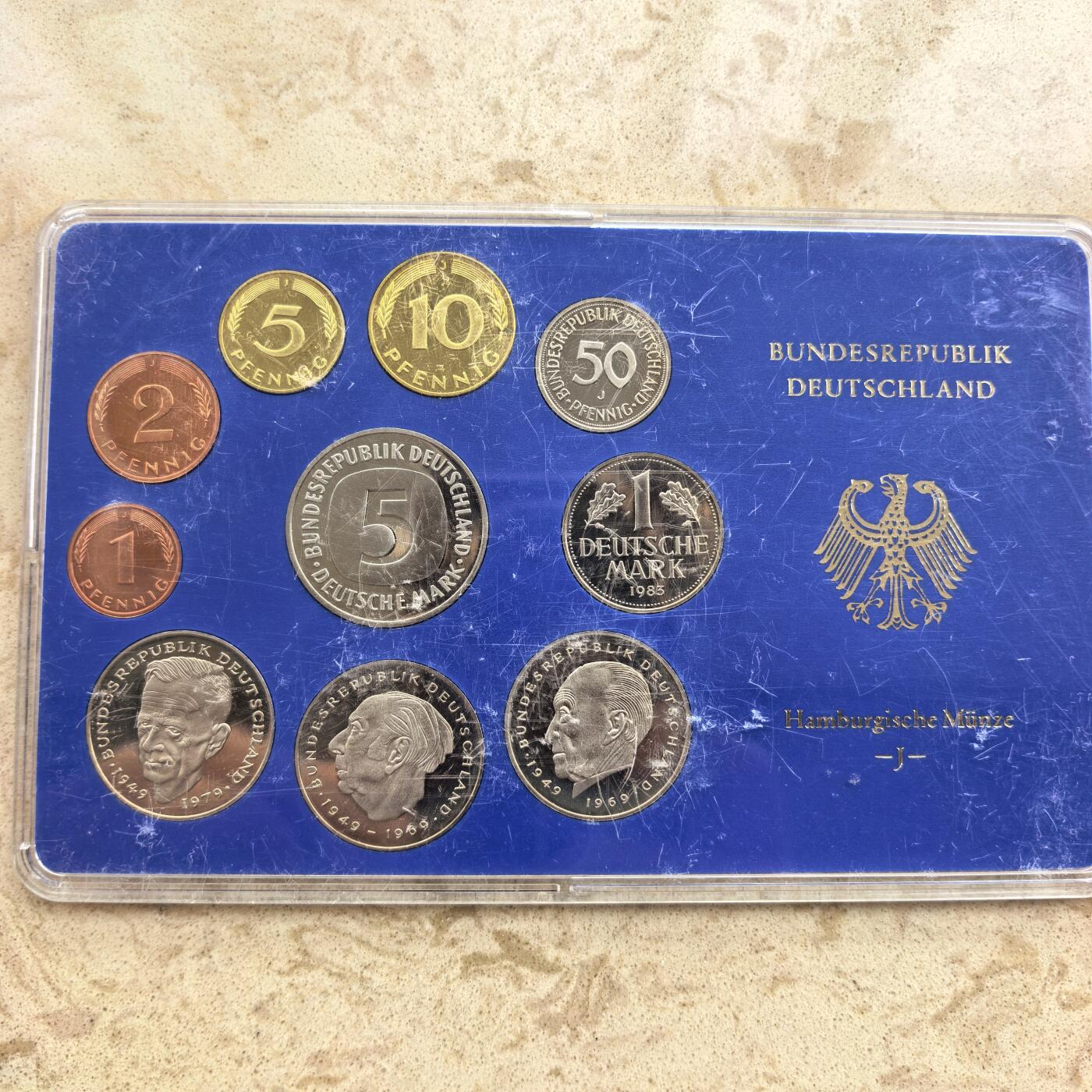 道一币馆币章第一百七十四场 原包装 德国1983年精制套币全套十枚-J标汉堡造币厂