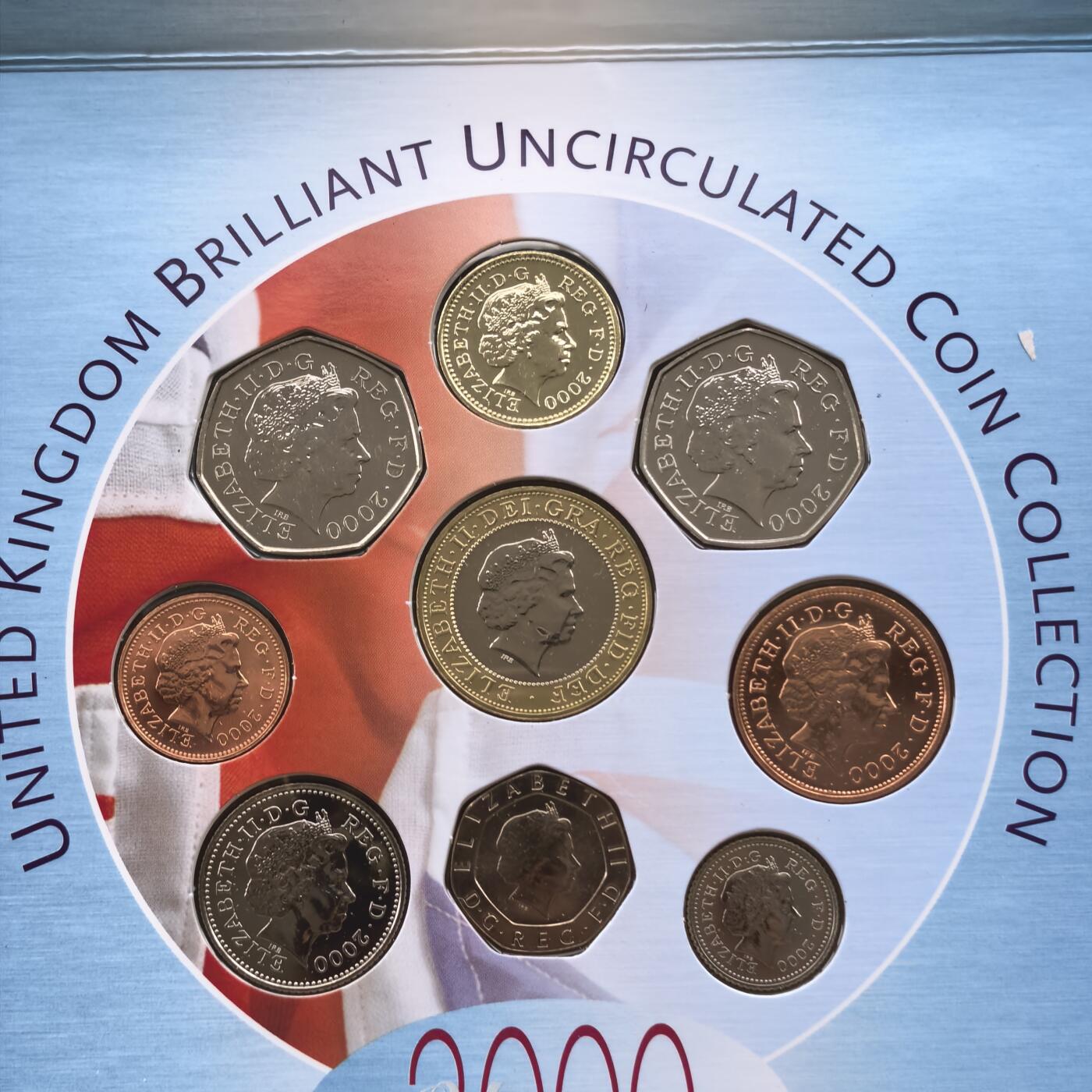 道一币馆币章第一百七十四场 原包装 英国2000年清年套币九枚