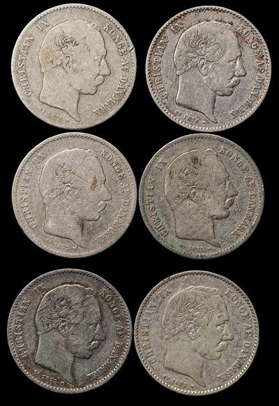 修遠堂世界钱币第111期 - 丹麦海豚1克朗银币一组，总重43.46g，含银90%