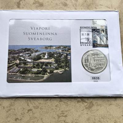 道一币馆币章第一百七十四场 - 邮币封 芬兰1998年索门林纳要塞建成250周年100马克纪念银币 22g 925S 33000