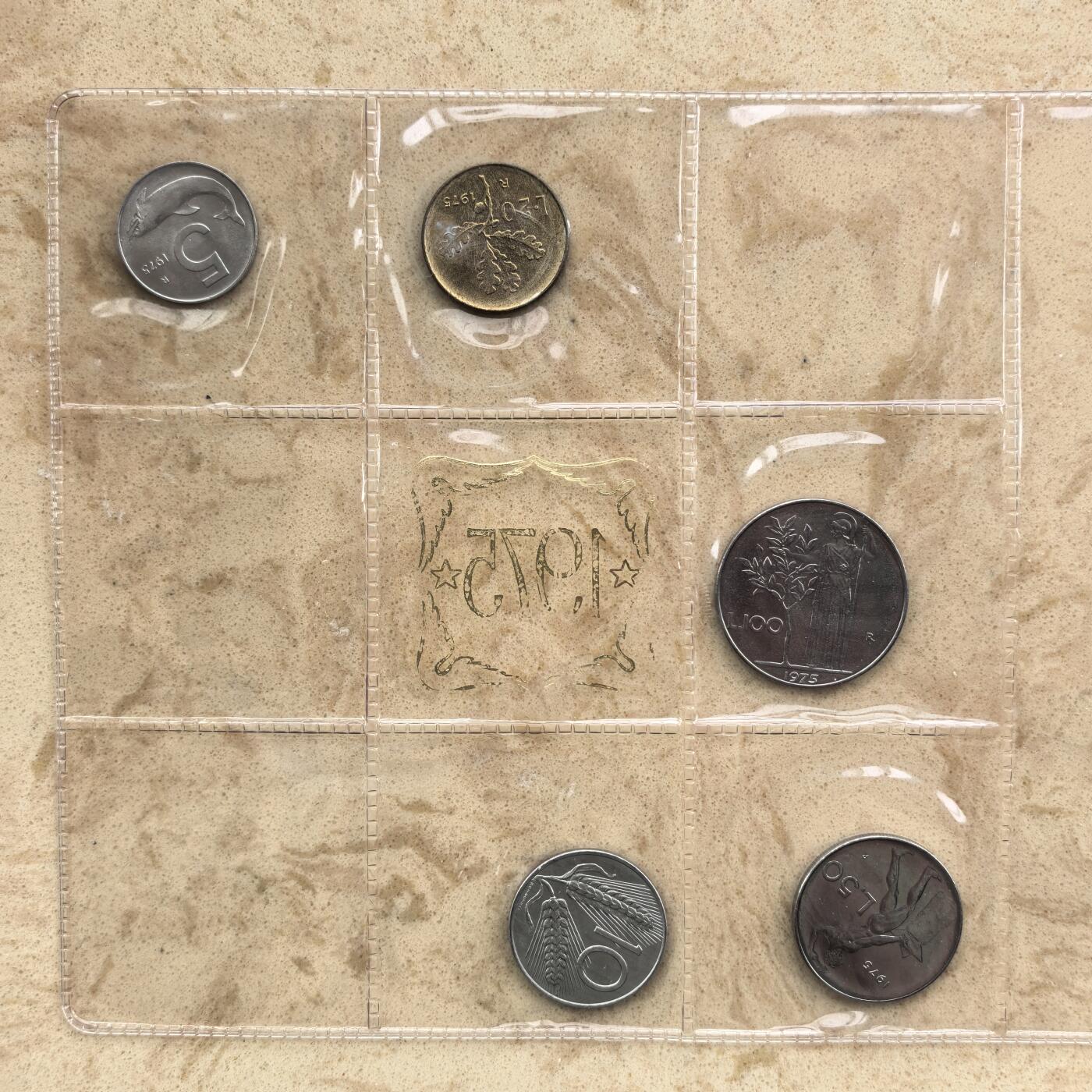 道一币馆币章第一百七十四场 原封带证 意大利1975年套币五枚