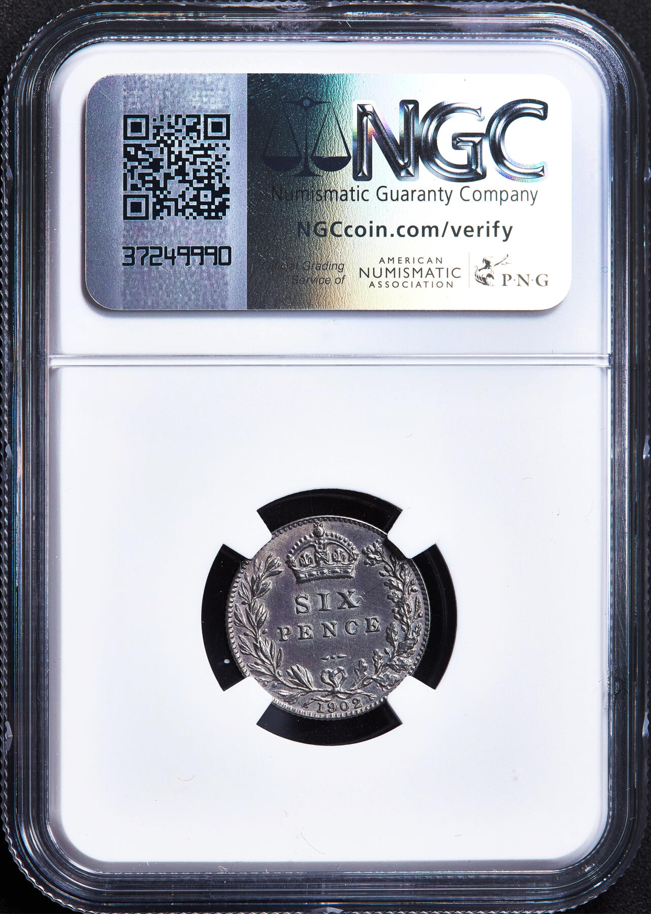 【俄甄集藏】满园春色-2026年(051)04-22星期三 晚 19:30 全场包邮 英国1902年爱德华七世精制6便士银币，NGC PF61 MATTE，紫罗兰酱彩老包浆，磨砂底板