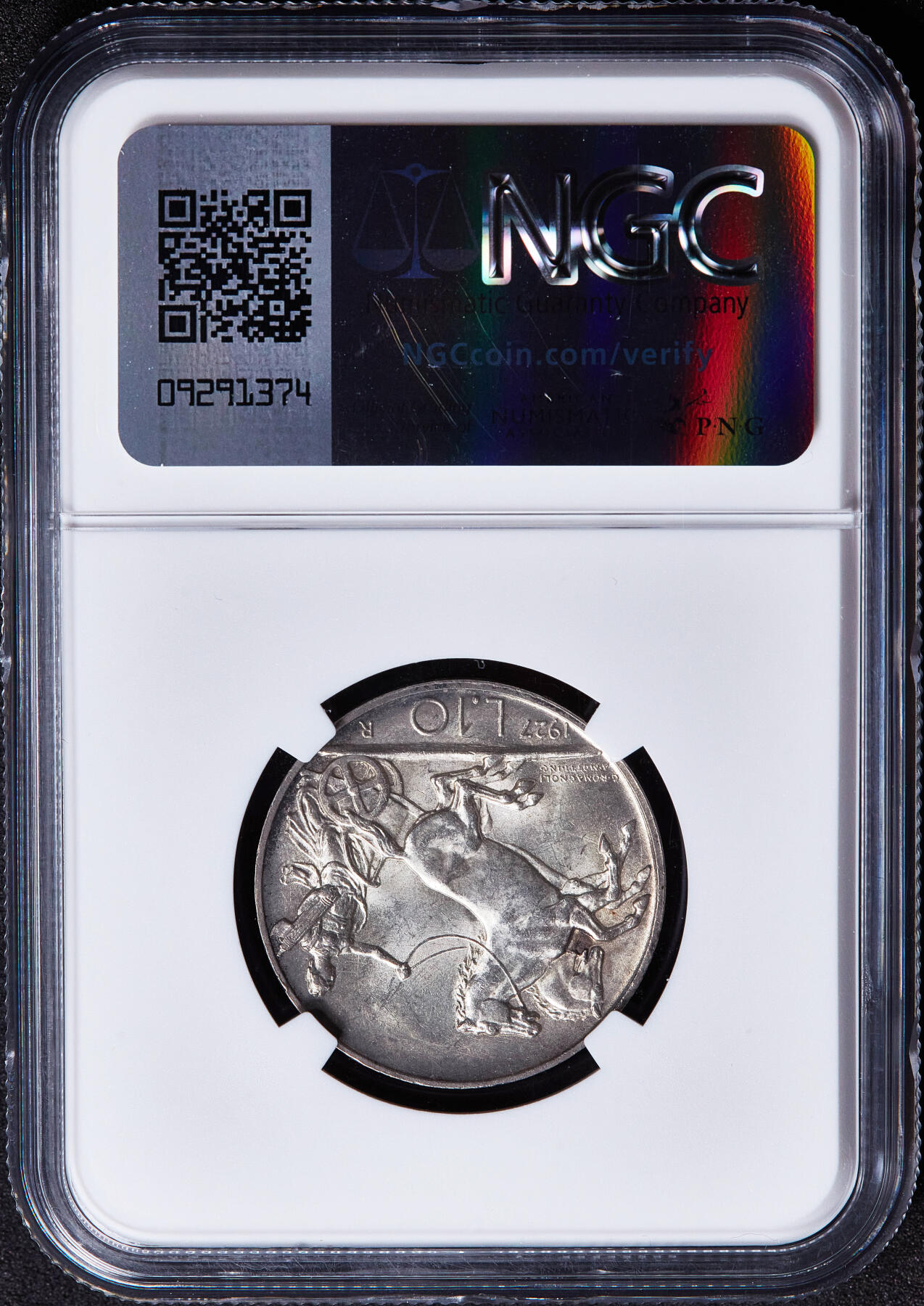 【俄甄集藏】满园春色-2026年(051)04-22星期三 晚 19:30 全场包邮 意大利王国1927年伊曼纽尔三世R版10里拉胜利女神驾马车银币，NGC MS62，黄油彩转光品相，经典品种