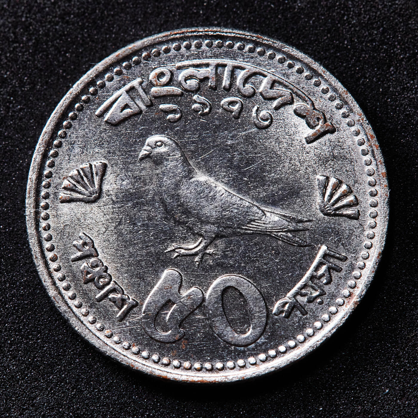 【俄甄集藏】满园春色-2026年(051)04-22星期三 晚 19:30 全场包邮 孟加拉国1973年独立后首版独年份50派沙鸟版硬币，原光品相