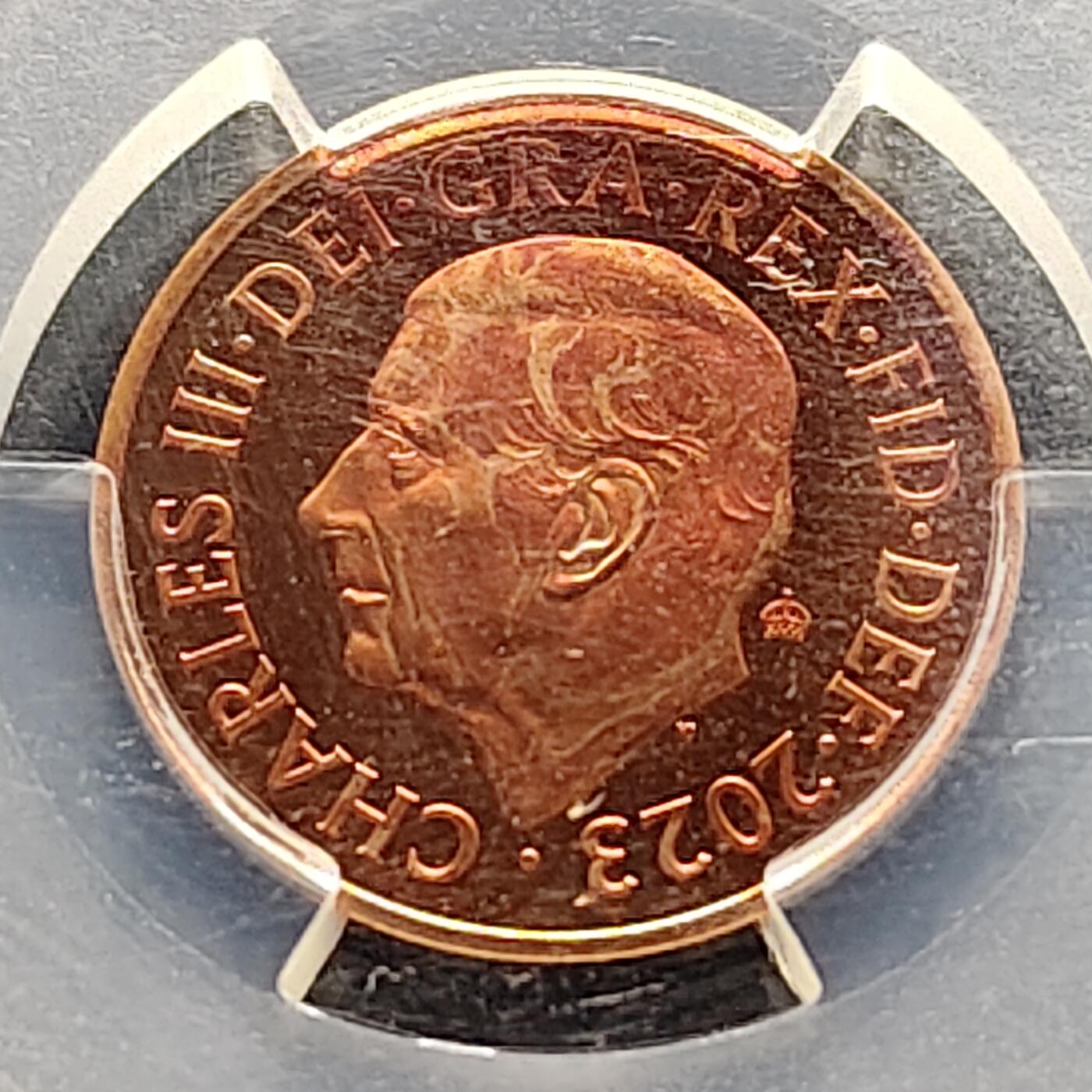 【全场包邮】纯粹捡漏拍521场 英国2023年登基首年皇冠标1便士睡鼠-PCGS PR66 DCAM