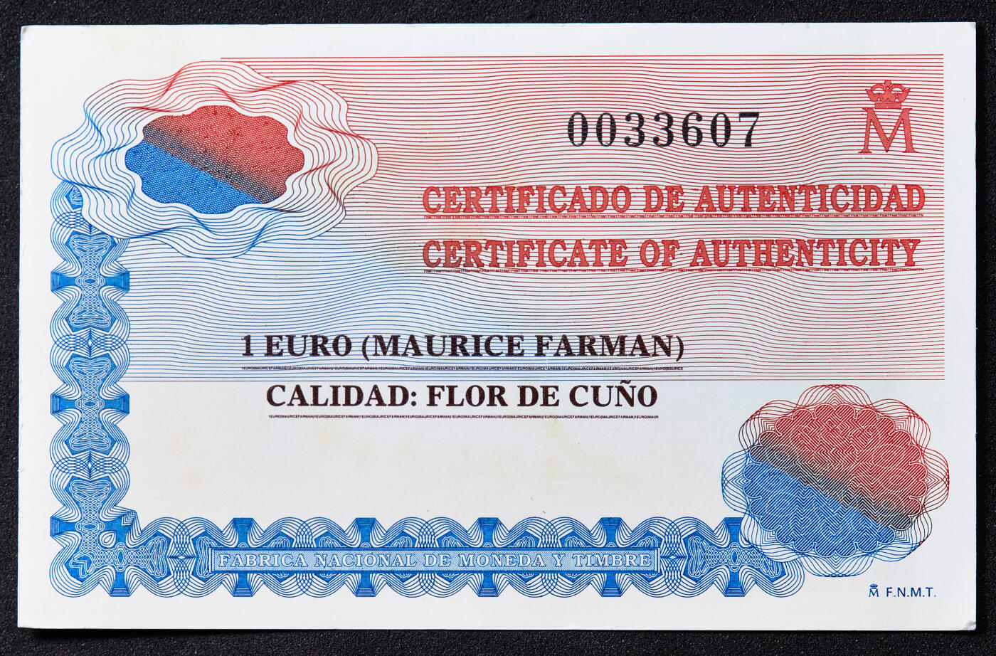 【俄甄集藏】满园春色-2026年(051)04-22星期三 晚 19:30 全场包邮 西班牙1997年航空史系列-莫里斯·法尔曼MF-7双翼飞机1欧元精制银币，原木盒精装，带证书，重6.72克，925银，发行量50000枚，属于欧元流通前的预发行品种