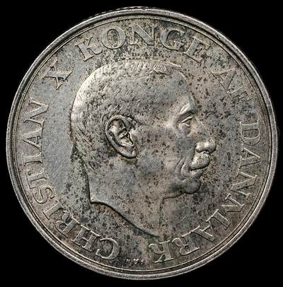 修遠堂世界钱币第111期 - 1937年丹麦国王登基25周年纪念2克朗银币 15g，含银80%