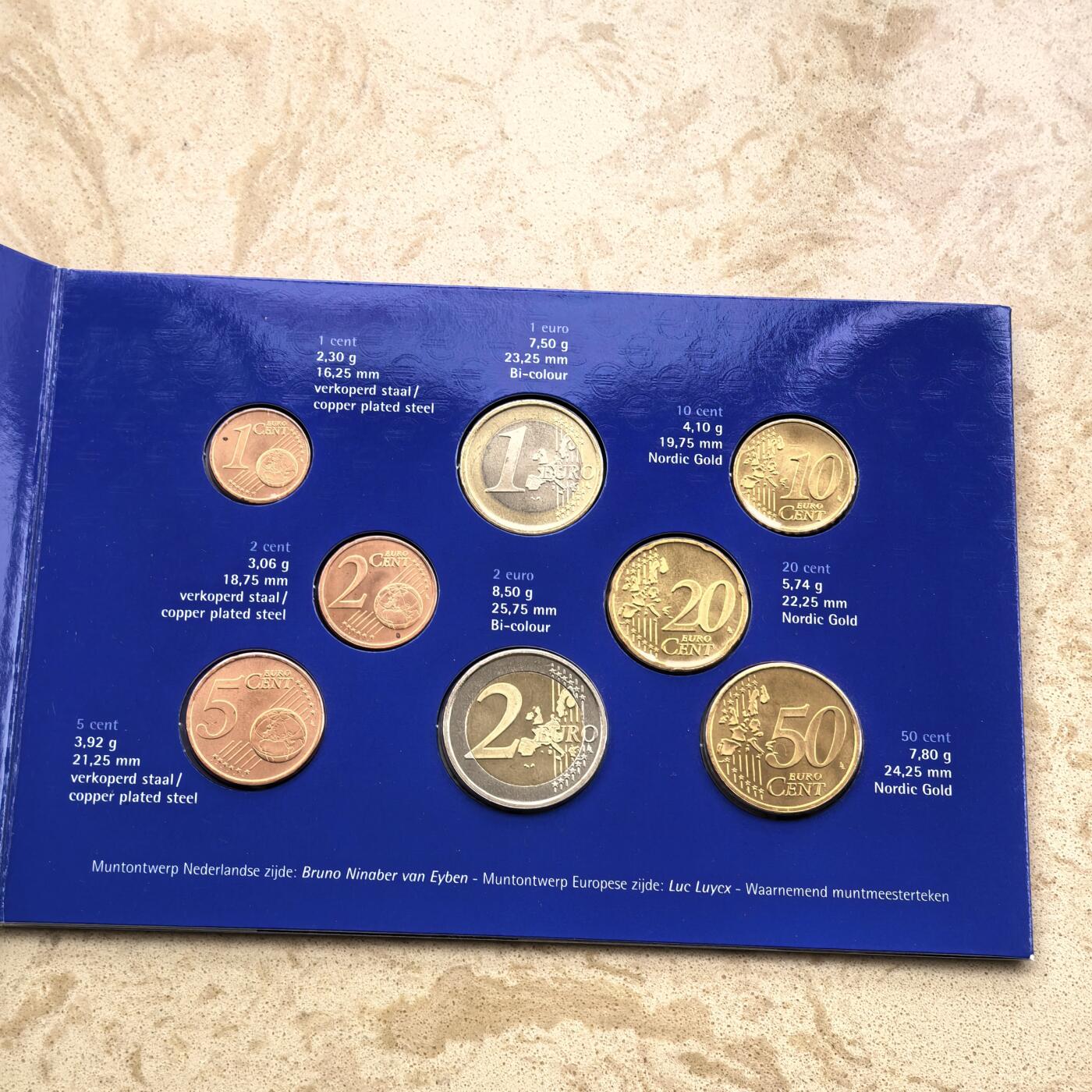 道一币馆币章第一百七十四场 原包装 荷兰2002年欧元套币8枚