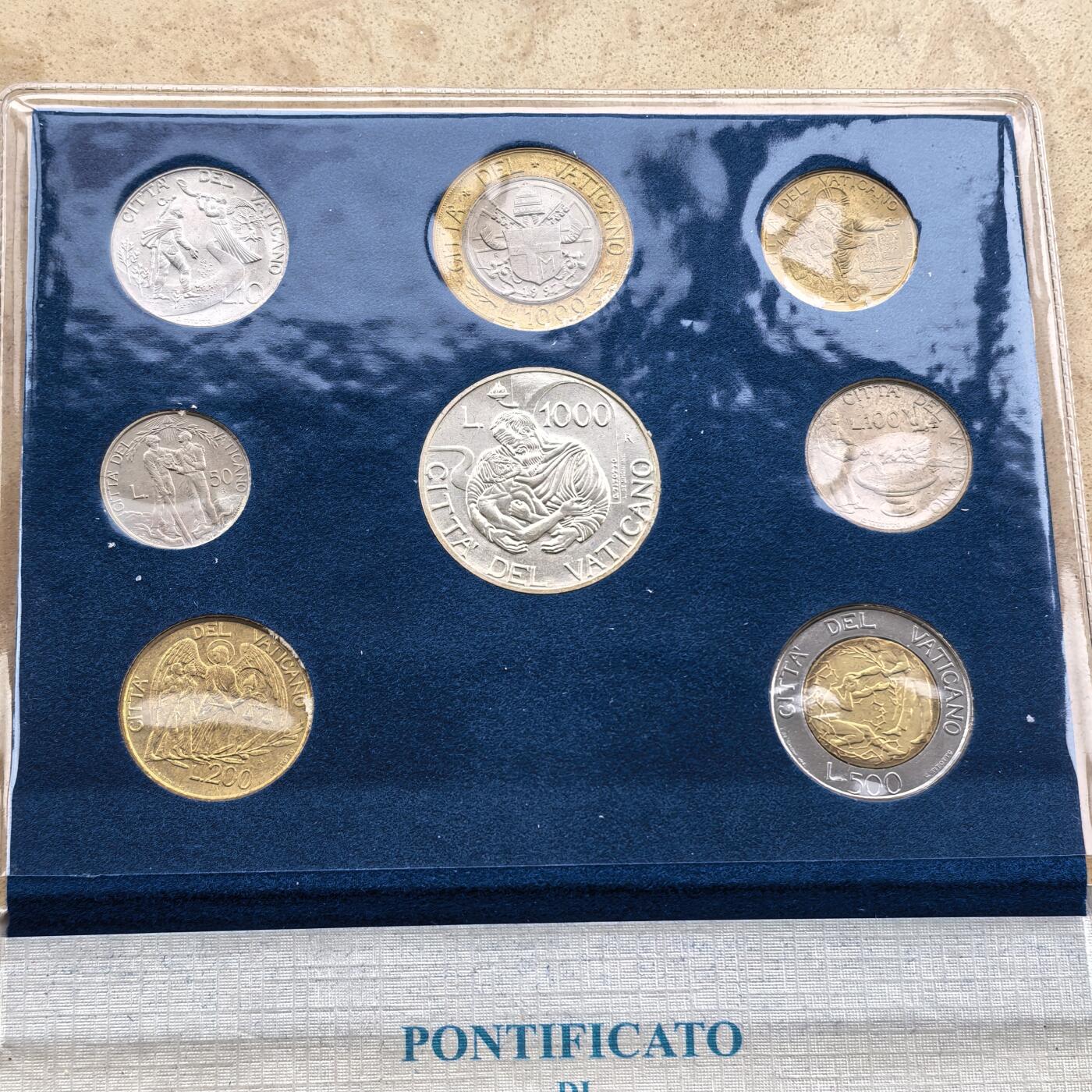 道一币馆币章第一百七十四场 原包装 梵蒂冈1997年清年套币八枚 含1000里拉银币