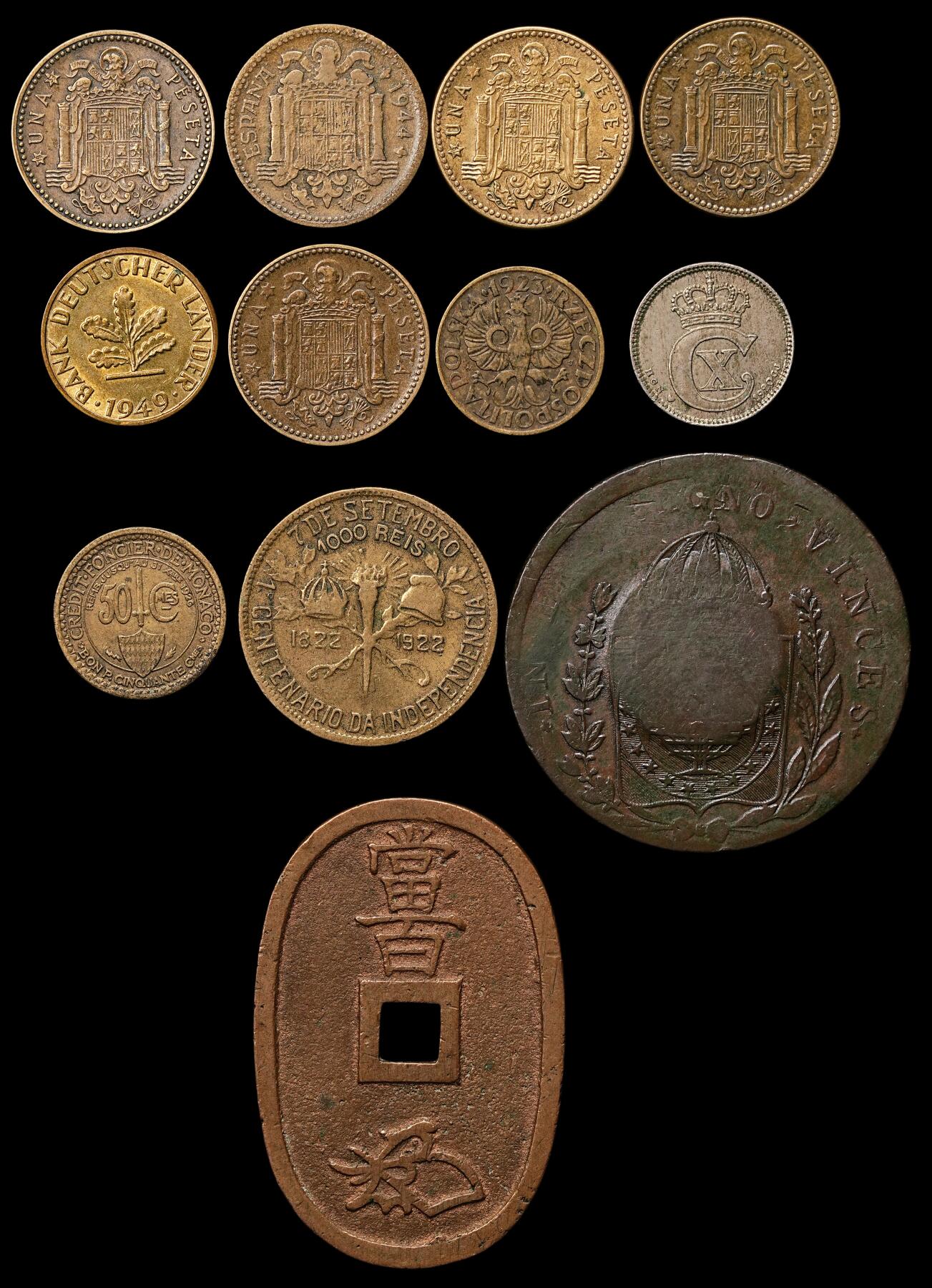 修遠堂世界钱币第111期 世界旧钱币一组