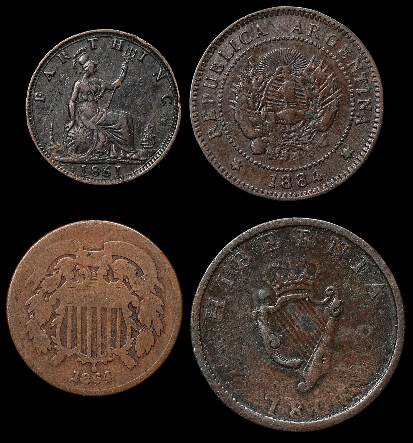 修遠堂世界钱币第111期 世界旧钱币一组