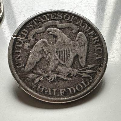 🌹外币初藏🌹🐯2026年第41场   每周二四六晚8️⃣点 世界钱币 美国 1871年 坐姿自由女神 半美元银币（有焊） 实重12.1克-30.6毫米-90%银