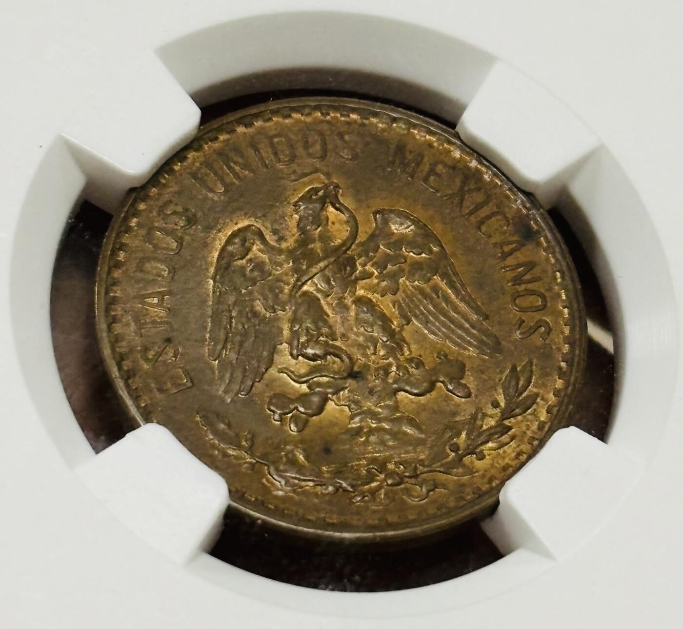 文馨钱币收藏第 300 场，银币，散币，小量德占比利时时期货币，长期接代拍业务 NGC MS62 BN1925 年墨西哥 2 分铜币，原铜光满状态，不可多得的品相