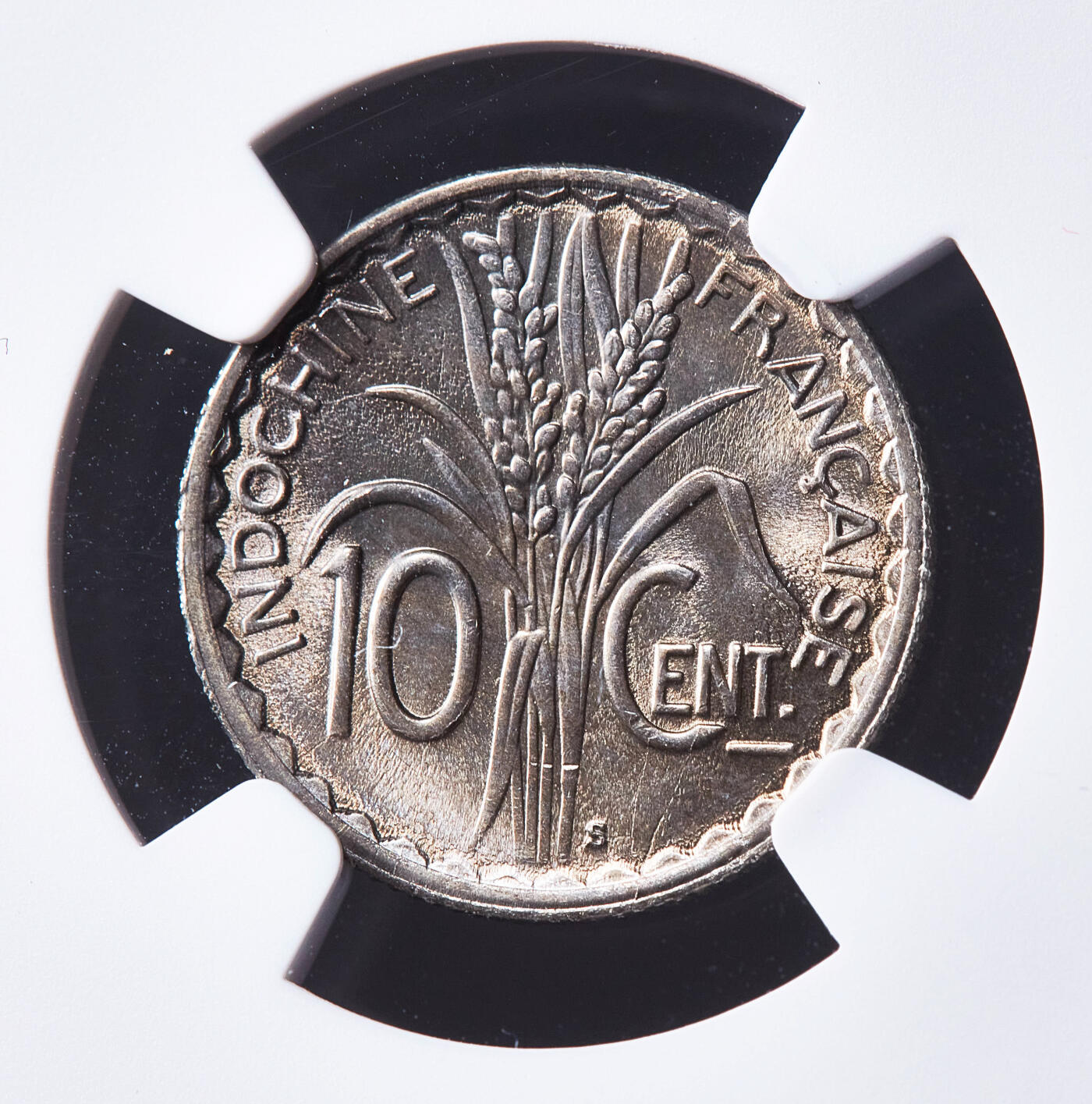 【俄甄集藏】满园春色-2026年(051)04-22星期三 晚 19:30 全场包邮 法属印度支那1941年S版10分镍币，NGC MS65，黄油彩，卷拆转光品相