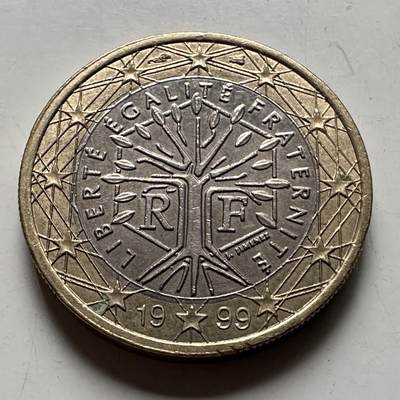 🌹外币初藏🌹🐯2026年第41场   每周二四六晚8️⃣点 世界钱币 法国1999年1欧元 b