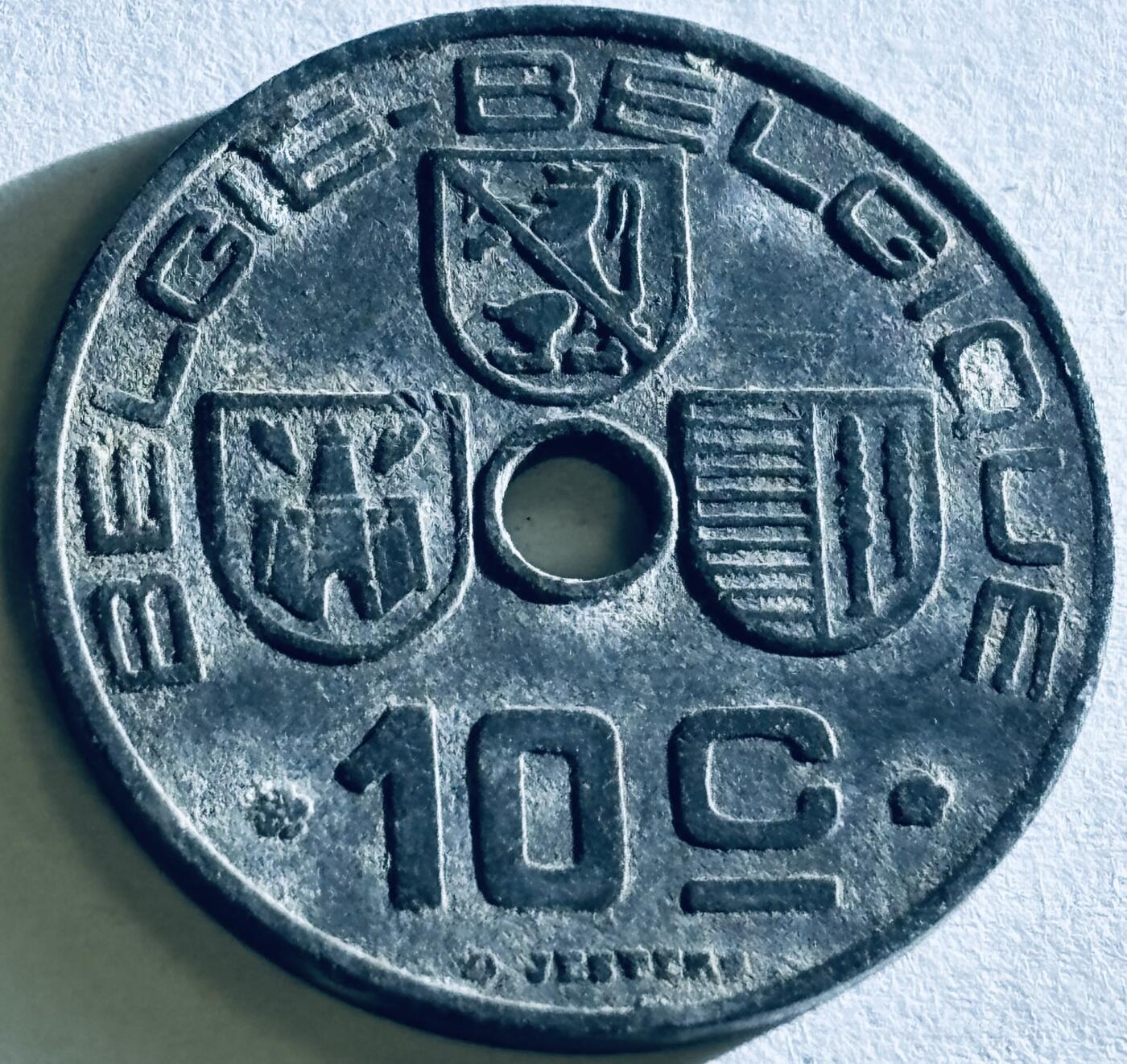 文馨钱币收藏第 300 场，银币，散币，小量德占比利时时期货币，长期接代拍业务 少见好品 1943 年二战时期德占领比利时利奥波德三世时期 10 分锌币，第四版本