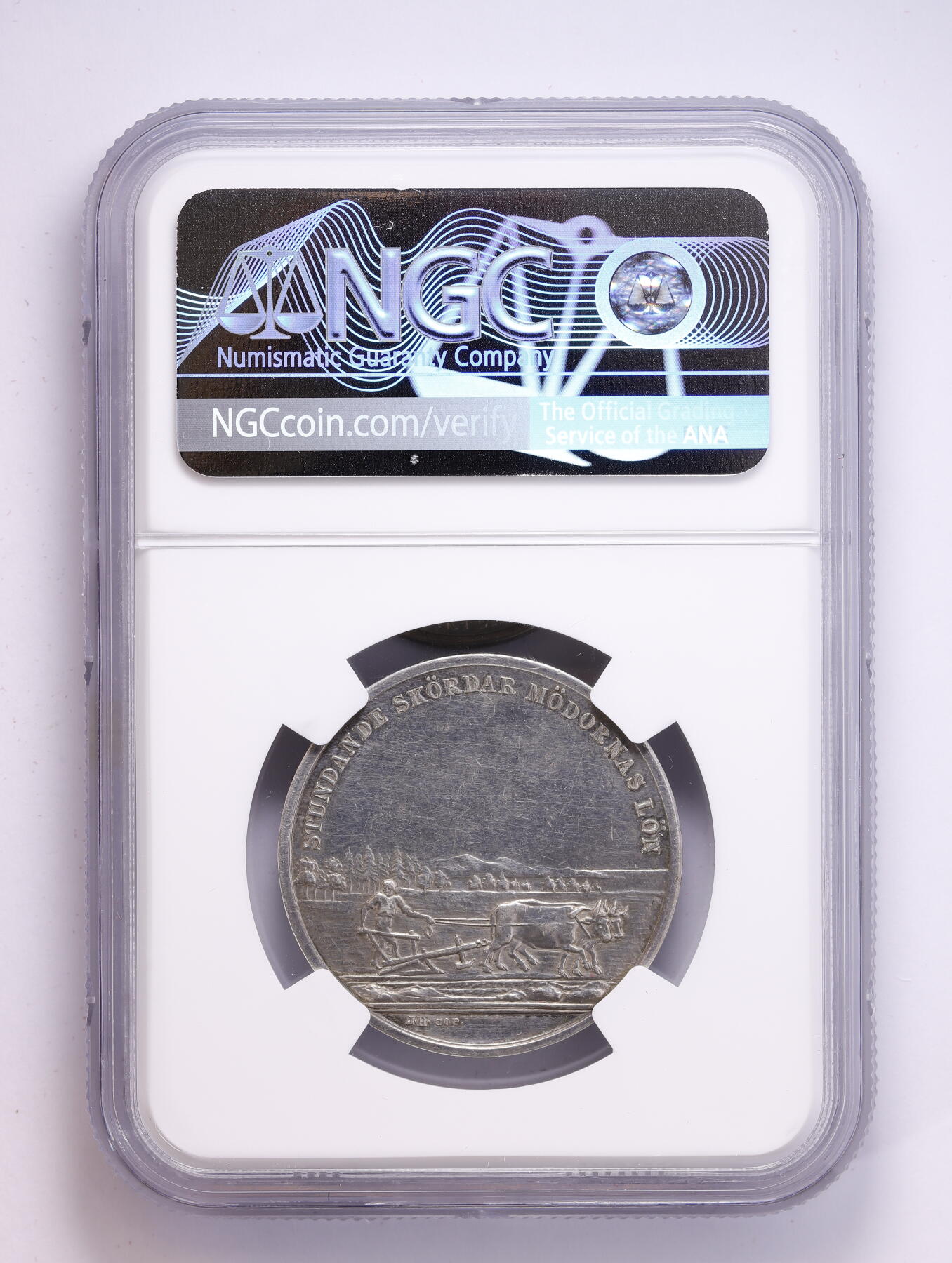 观钱 近现代机制币拍卖No.008（全场顺丰包邮，不区分偏远地区）  瑞典农业学会（Undated）银质纪念章 NGC UNC Details
