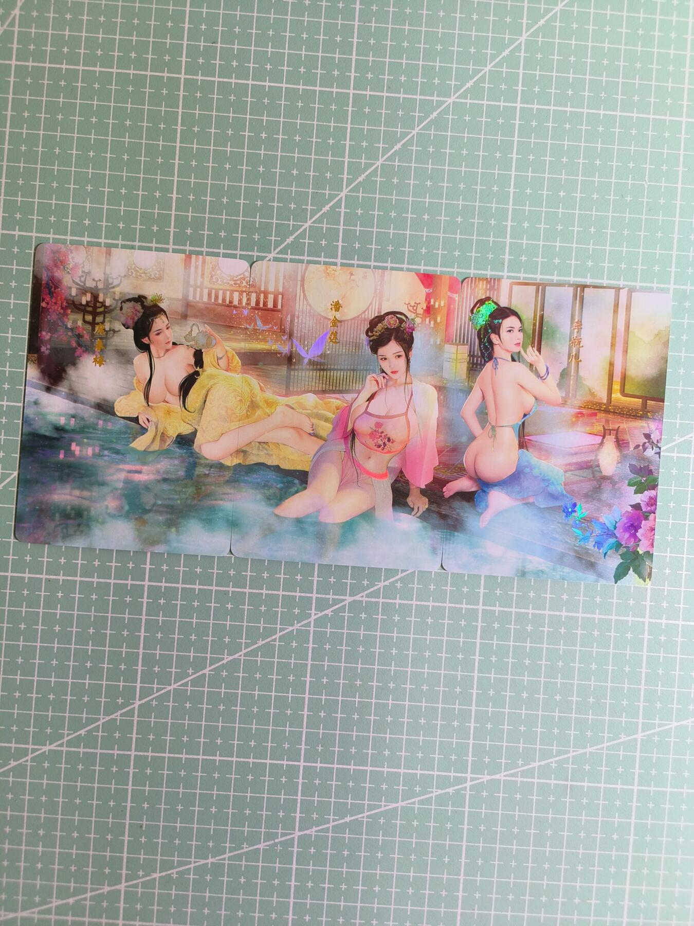 C先生卡牌 第27期 持续收拍品中…零手续费代拍 【彩闪】燎原文化《红颜录》金瓶梅 三拼卡