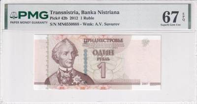 【礼羽收藏】🌏世界钱币拍卖第133期 - 【PMG67】欧洲 德涅斯特河沿岸共和国 2012年 无47豹子尾888
