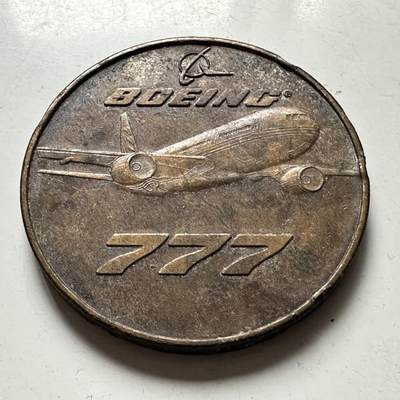 🌹外币初藏🌹🐯2026年第41场   每周二四六晚8️⃣点 世界钱币 波音 2000年 777首架交付五周年纪念铜章 39.2毫米26.5克