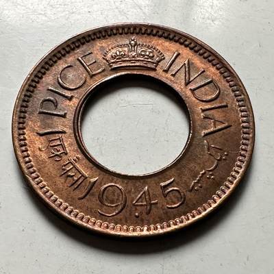 🌹外币初藏🌹🐯2026年第41场   每周二四六晚8️⃣点 世界钱币 英属印度1945年一派沙 d