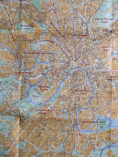 戎马世界章牌大赏第115期 苏联巨幅莫斯科地图，1989年出版，比例尺1:38000