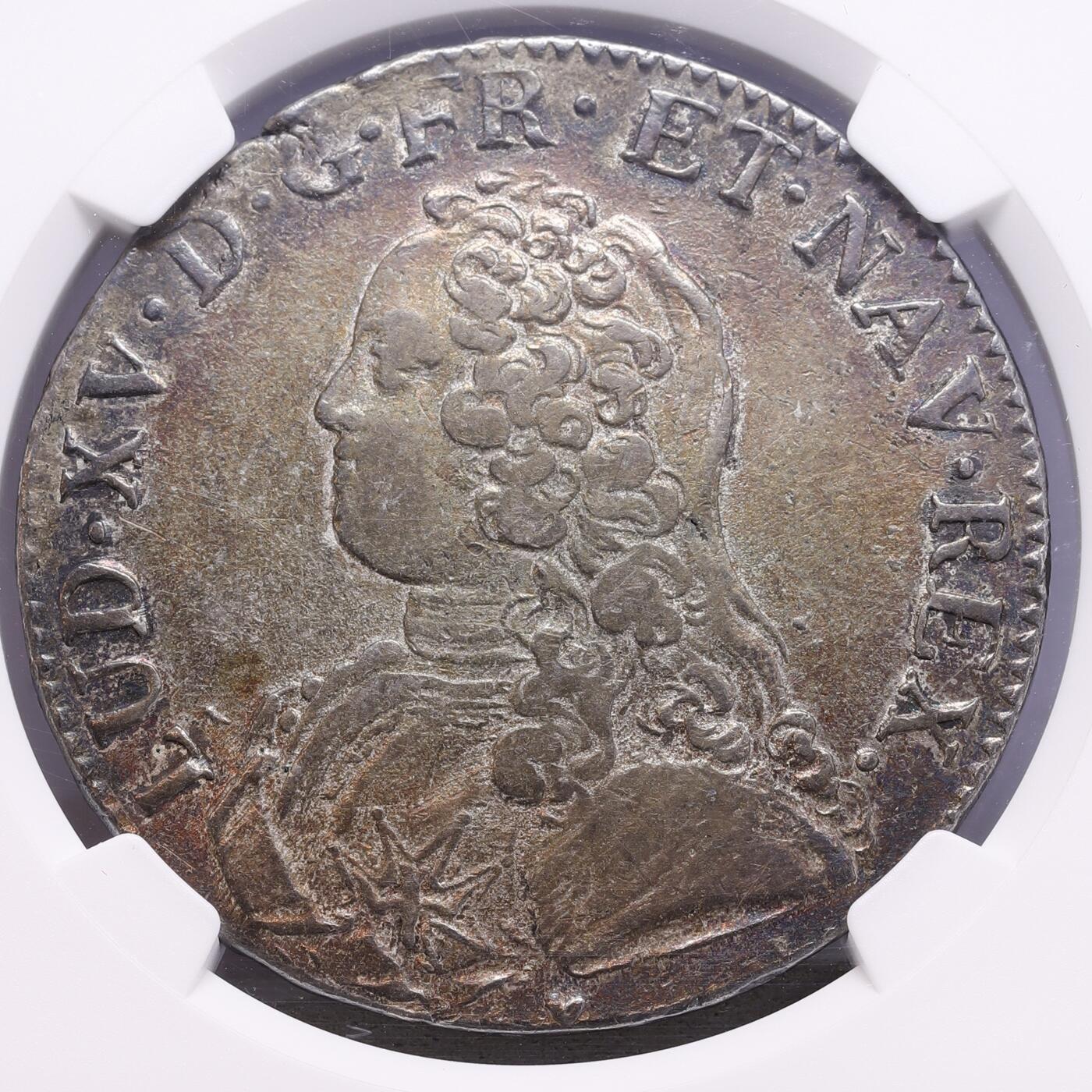 观钱 近现代机制币拍卖No.008（全场顺丰包邮，不区分偏远地区）  1727 年法国波旁王朝“宠儿路易” 路易十五埃居（Ecu）银币 NGC VF30