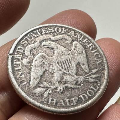 🌹外币初藏🌹🐯2026年第41场   每周二四六晚8️⃣点 世界钱币 美国 1871年 坐姿自由女神 半美元银币（有焊） 实重12.1克-30.6毫米-90%银
