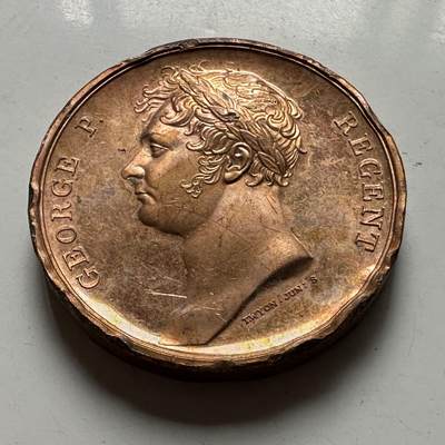 🌹外币初藏🌹🐯2026年第41场   每周二四六晚8️⃣点 世界钱币 英国 1815年 滑铁卢战役纪念铜章 后铸版有磕碰 36毫米28.7克