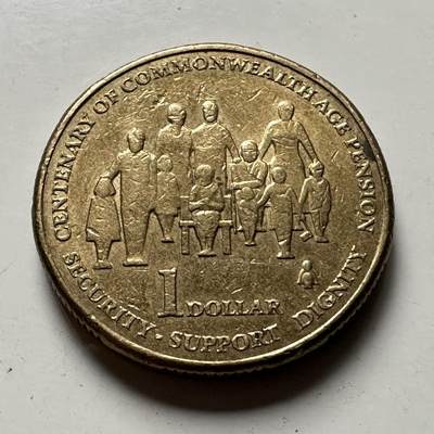 🌹外币初藏🌹🐯2026年第41场   每周二四六晚8️⃣点 世界钱币 澳大利亚 2009年 英联邦养老金百年纪念1澳元纪念币