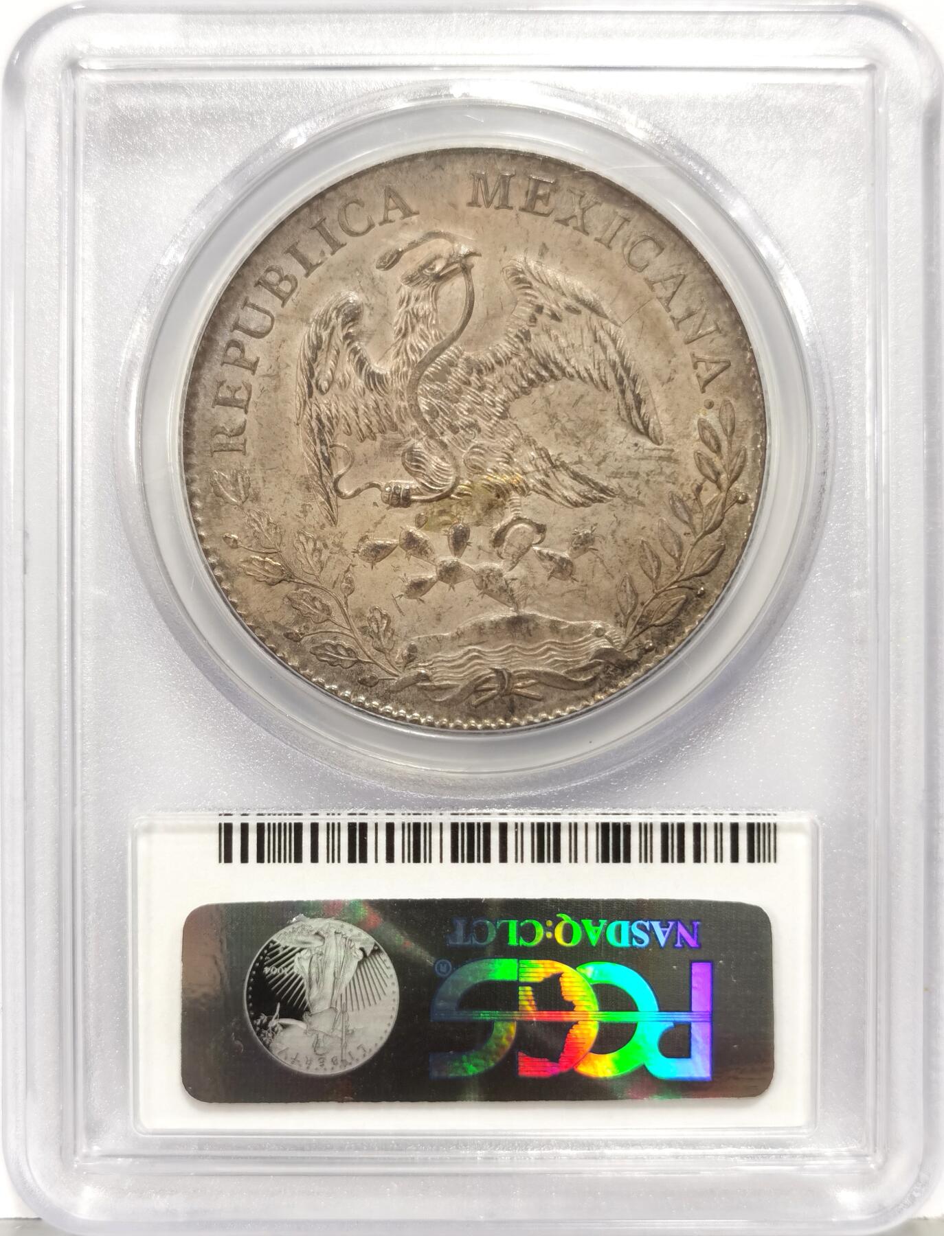 博洋堂世界钱币拍卖第168期（全场包邮） PCGS MS65 墨西哥1893年AS ML版花边鹰洋，少见厂别，老金盾盒，分数严评，包浆醇厚，品相所见最美